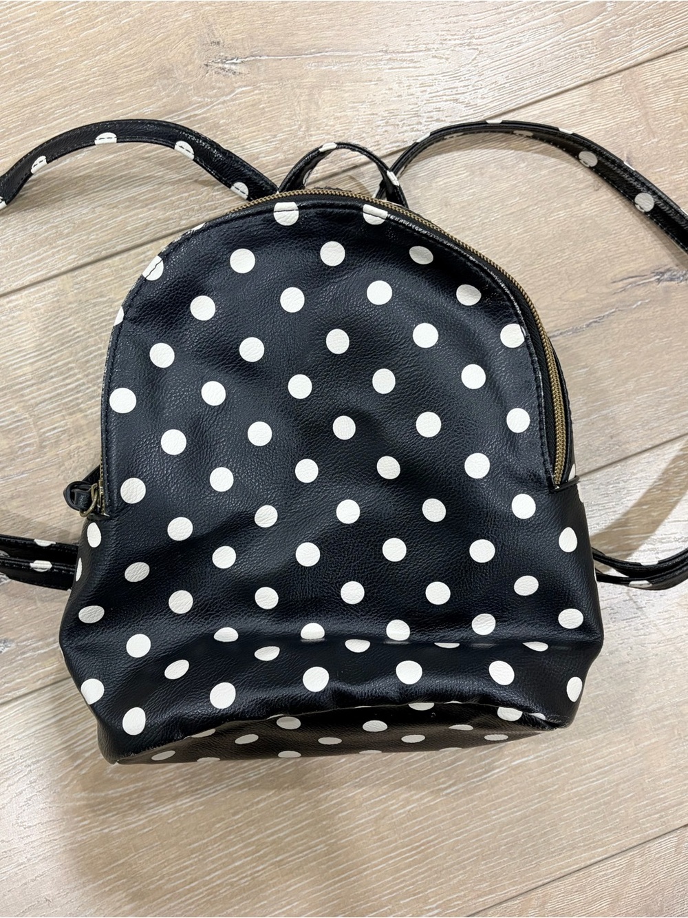 Black and White Polka Dot Mini Backpack
